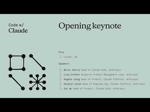 Code with Claude London 2026: Opening Keynote — Claude