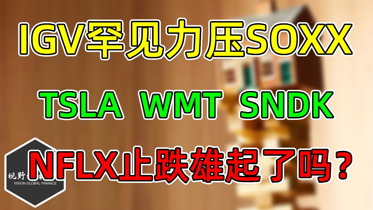 美股 罕见IGV压 SOXX一头！NFLX止跌雄起了吗？TSLA、WMT、SNDK！ — 视野环球财经