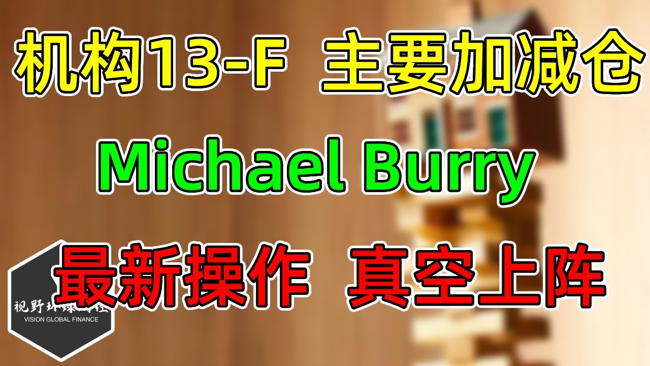 美股 机构二季度13 F，加减仓哪些！大空头Michael Burry最新操作，真的相当空！ — 视野环球财经