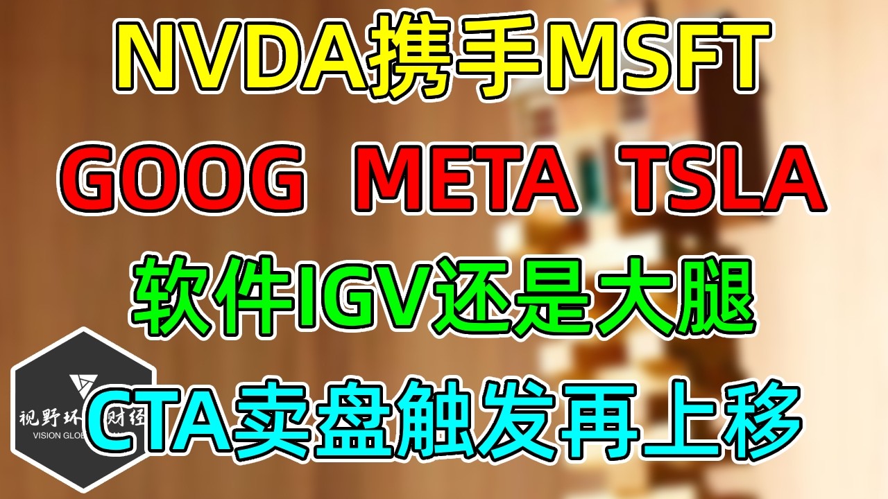 美股 NVDA携手MSFT造半导体分化！GOOG、META、TSLA怎么了？软件IGV还是大腿！CTA卖盘触发再上移！ — 视野环球财经