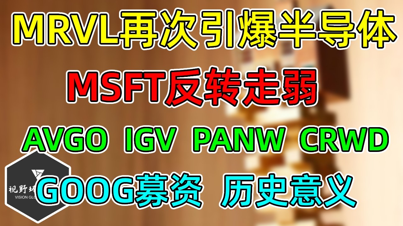 美股 MRVL再次引爆半导体！MSFT反转走弱！IGV、PANW、CRWD，AVGO！GOOG募资，历史意义！ — 视野环球财经