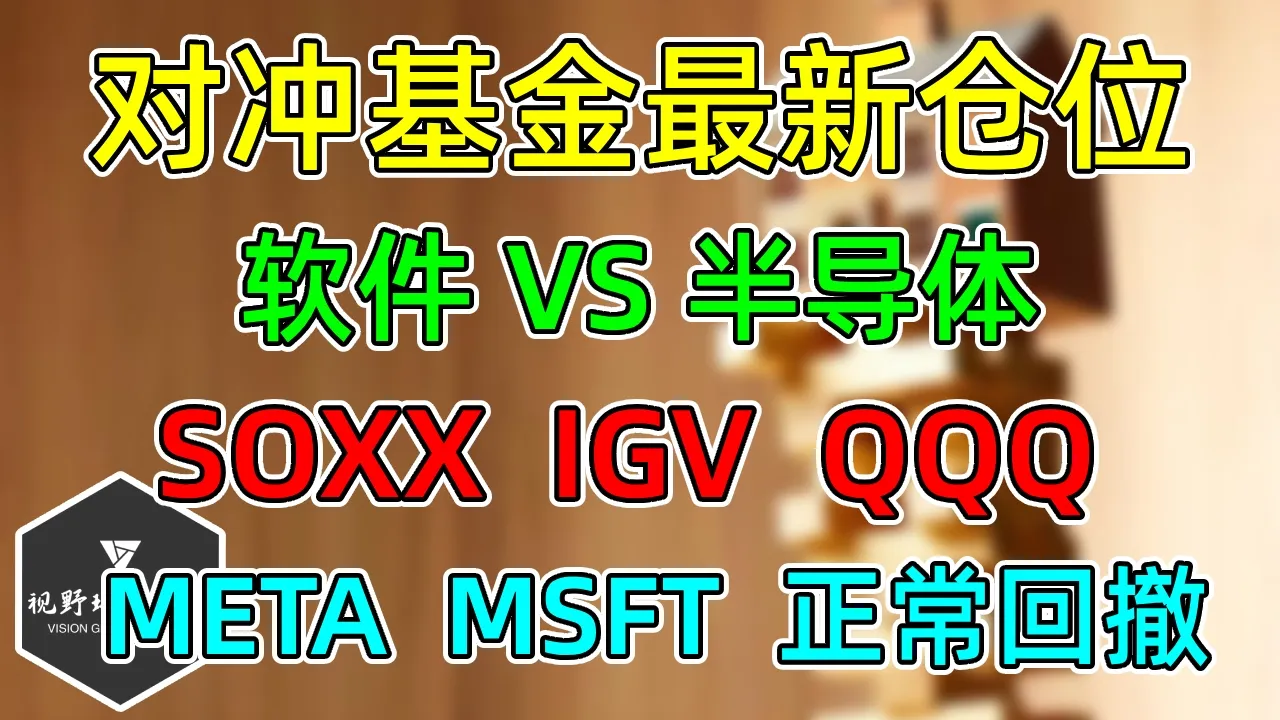 美股 对冲基金最新仓位，软件VS半导体！SOXX、IGV、QQQ！META、MSFT正常回撤！ — 视野环球财经