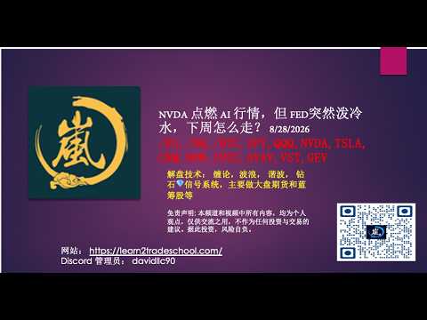 NVDA 点燃 AI 行情，但 FED突然泼冷水，下周怎么走？ /ES,/NQ,/BTC,SPY,QQQ,NVDA,TSLA, CRM,NOW,INTU,AVAV,VST,GEV — 岚解美股大盘