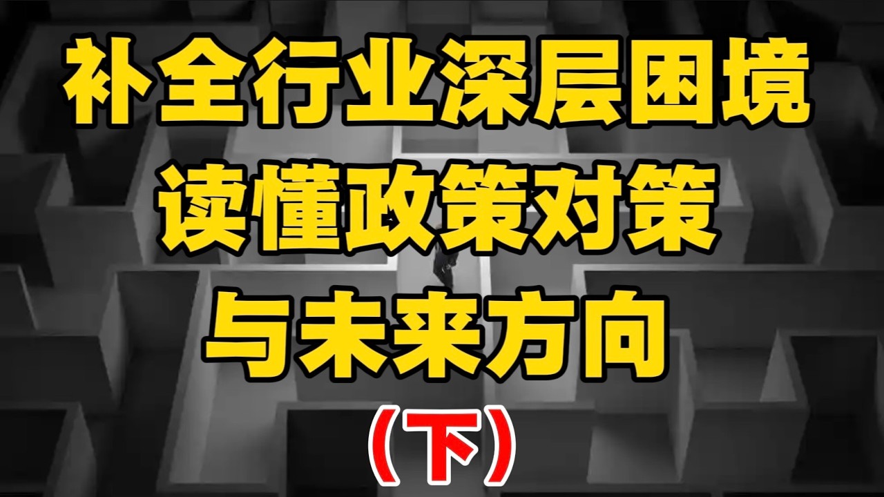 补全行业深层困境，读懂政策对策与未来方向（下篇） — 贝拉聊财金