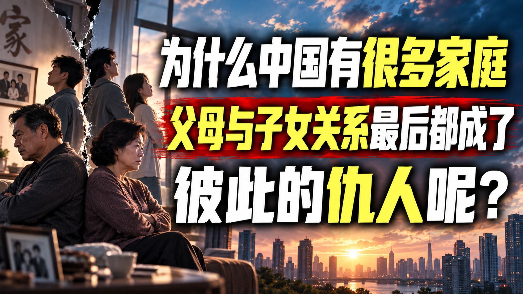为什么中国有很多家庭父母与子女关系最后都成为了彼此的仇人呢？ — 我捞捞捞