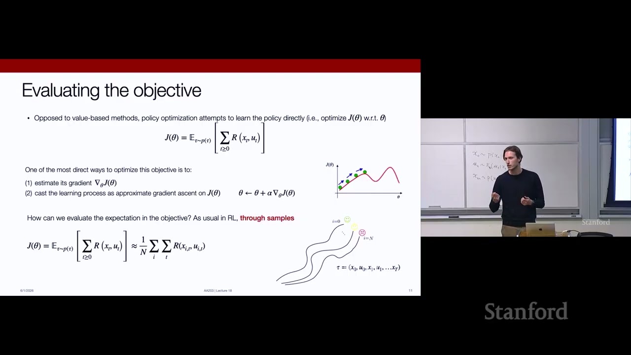 Stanford AA203 Optimal and Learning-Based Control | Spring 2026 | Lecture 18: RL Policy Optimization — Stanford Online