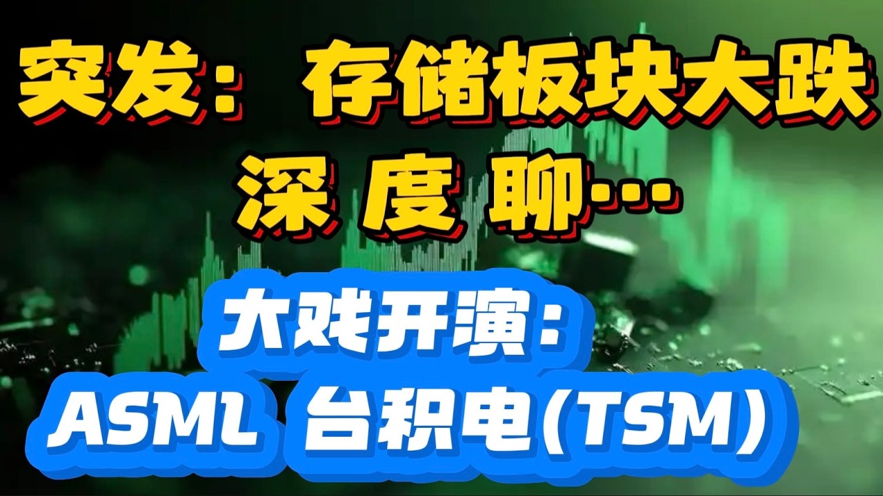 突发：存储板块大跌深度聊。。。大戏开演：ASML、台积电(TSM) — 贝拉聊财金