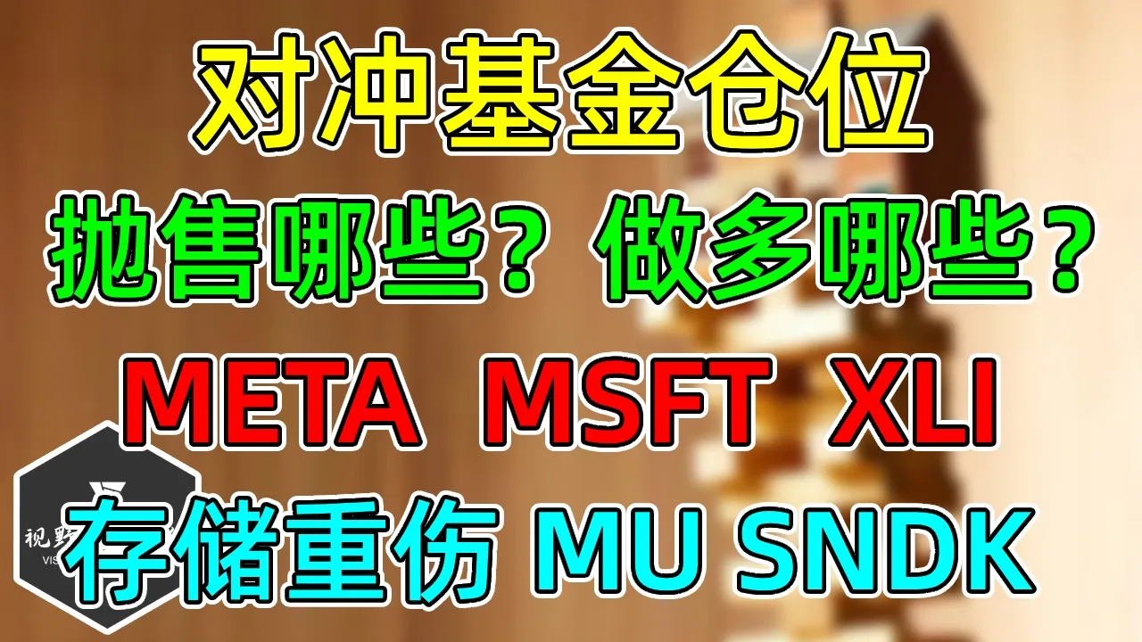 美股 对冲基金，抛售哪些？做多哪些？META、MSFT、XLI，存储重伤，竞争加剧！MU、SNDK位置！ — 视野环球财经