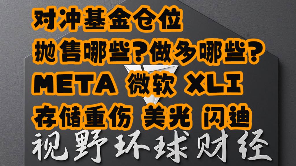 【视野环球财经】20261012美股 对冲基金，抛售哪些？做多哪些？META、MSFT、XLI，存储重伤，竞争加剧！MU、SNDK位置！ — 浑水摸鱼清源