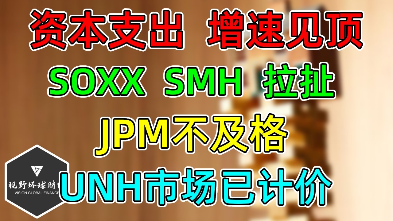 美股 资本支出：三季度增速见顶！SOXX、SMH反复拉扯！UNH已计价，JPM不及格！ — 视野环球财经