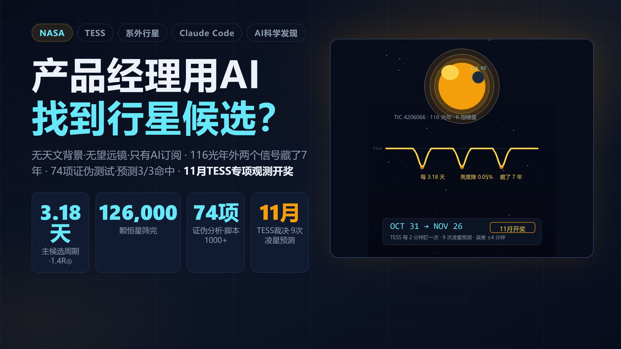 产品经理用AI找到行星候选？11月NASA开奖 — AI技术投降派