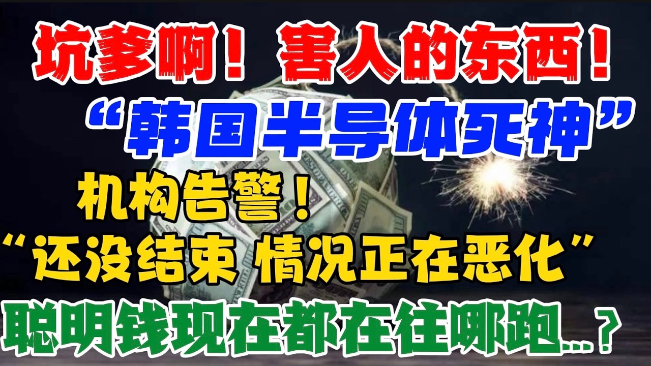 坑爹啊！害人的东西！“韩国半导体死神”机构告警！“还没结束，情况正在恶化！”聪明钱现在都在往哪跑...？ — 贝拉聊财金