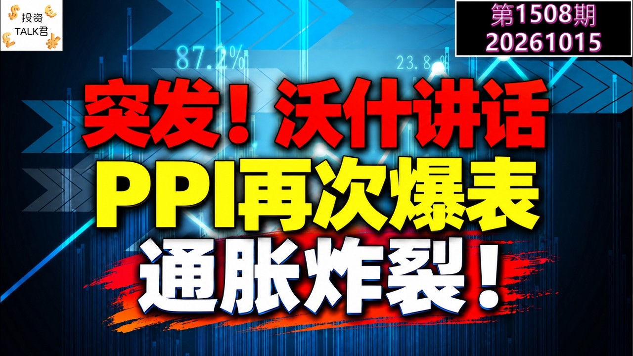 ✨【投资TALK君1508期】突发！沃什讲话！PPI再次爆表，通胀炸裂！✨20261015#CPI #nvda #美股 #投资 #英伟达 #ai #特斯拉 — 投资TALK君