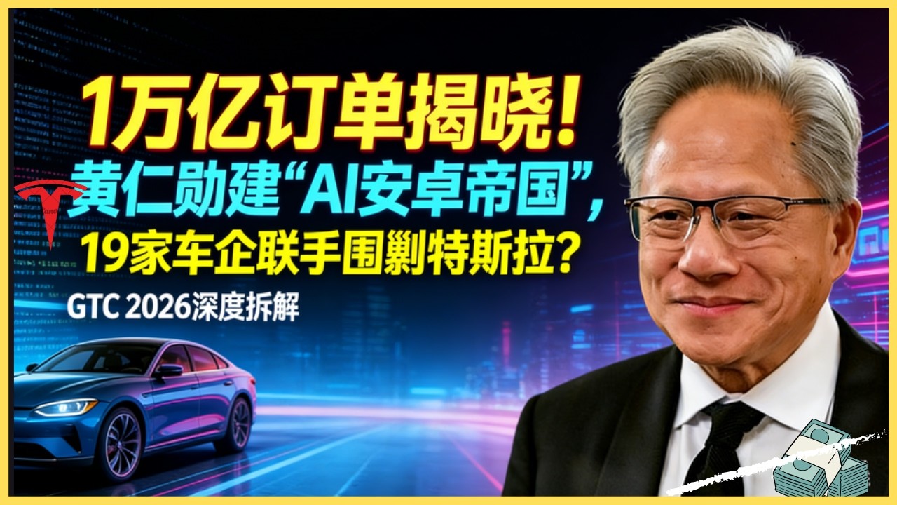 1万亿订单揭晓！黄仁勋建“AI安卓帝国”，19家车企联手围剿特斯拉？GTC 2026深度拆解 — Alan Chen