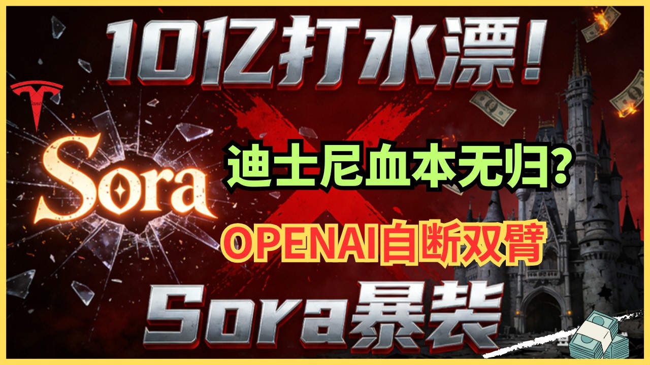一天狂烧1500万！OpenAI亲手“杀死”Sora，迪士尼10亿美金惨遭血本无归？ — Alan Chen