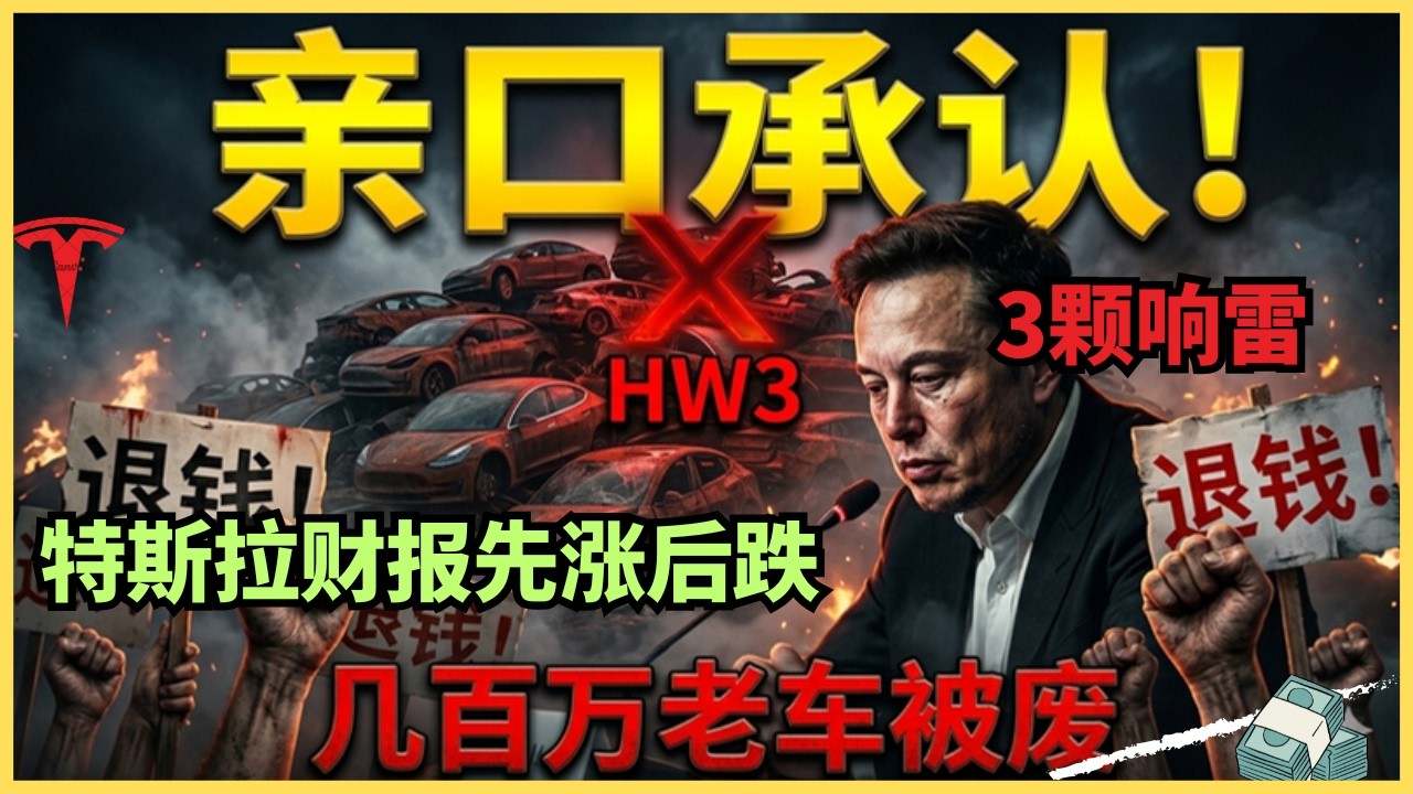 老车主全被坑了？财报马斯克亲口承认：这几百万辆特斯拉根本跑不了全自动驾驶！ — Alan Chen