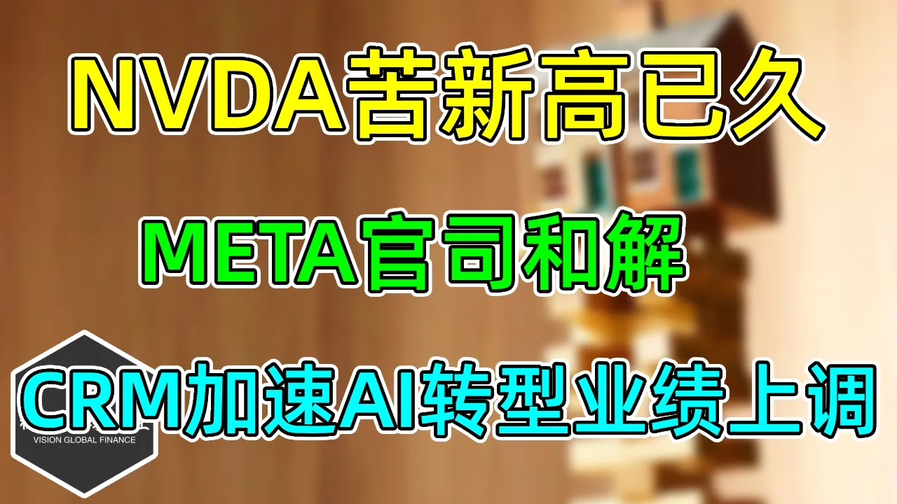 美股 NVDA业绩强劲，苦新高已久！META官司和解！CRM加速AI转型业绩上调！ — 视野环球财经