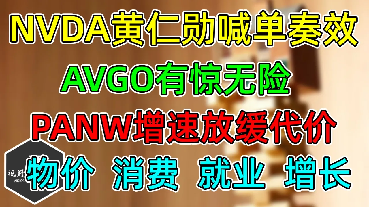美股 NVDA黄仁勋“喊单”奏效！AVGO有惊无险，PANW放缓代价！褐皮书：物价，消费，就业，增长！ — 视野环球财经